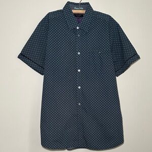 Ted Baker London Dark Blue Patterned Button Down Shirt